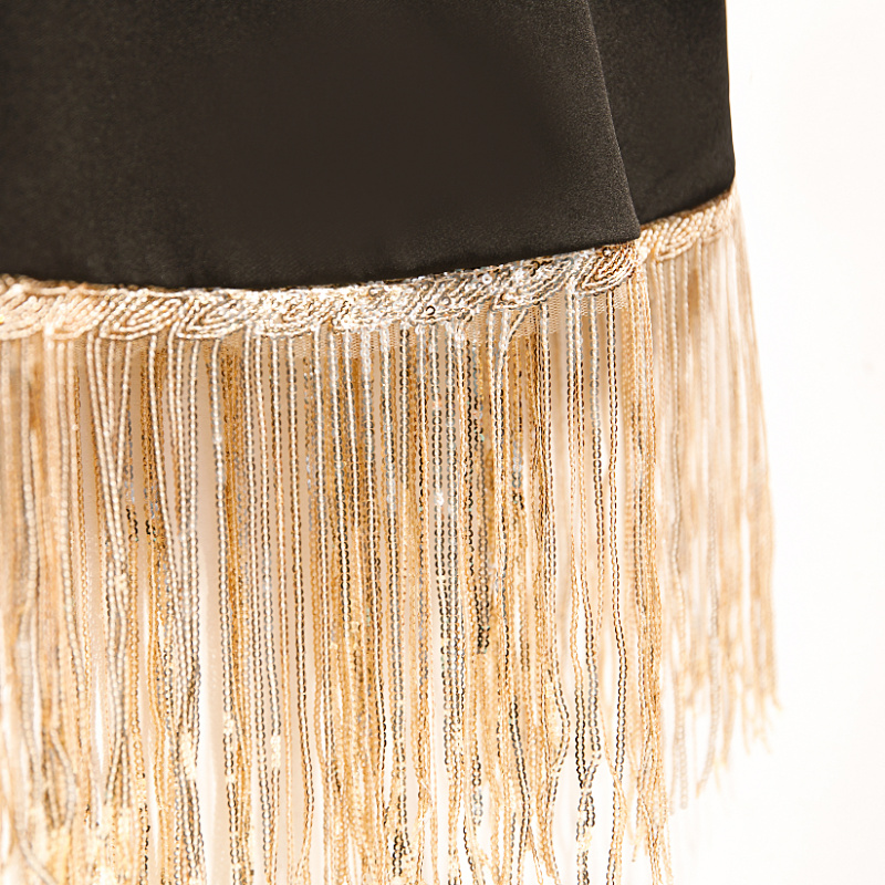 Women's Spring Summer Black Co - Tassel Fringe Trim avis et prix