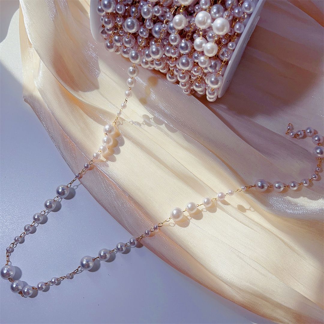 3-8mm Pearl Copper Chain, Anci - Beaded Trim Fringe avis et prix