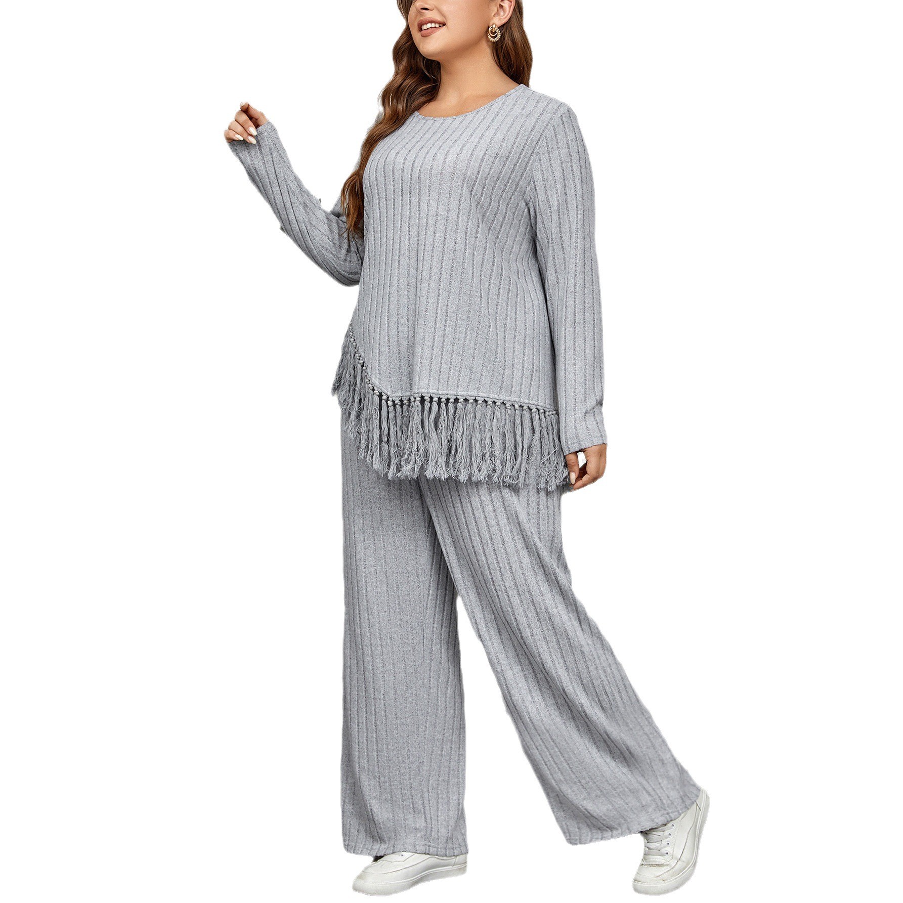 Women's 2-piece Set Casual Pan - Tassel Fringe Trim avis et prix