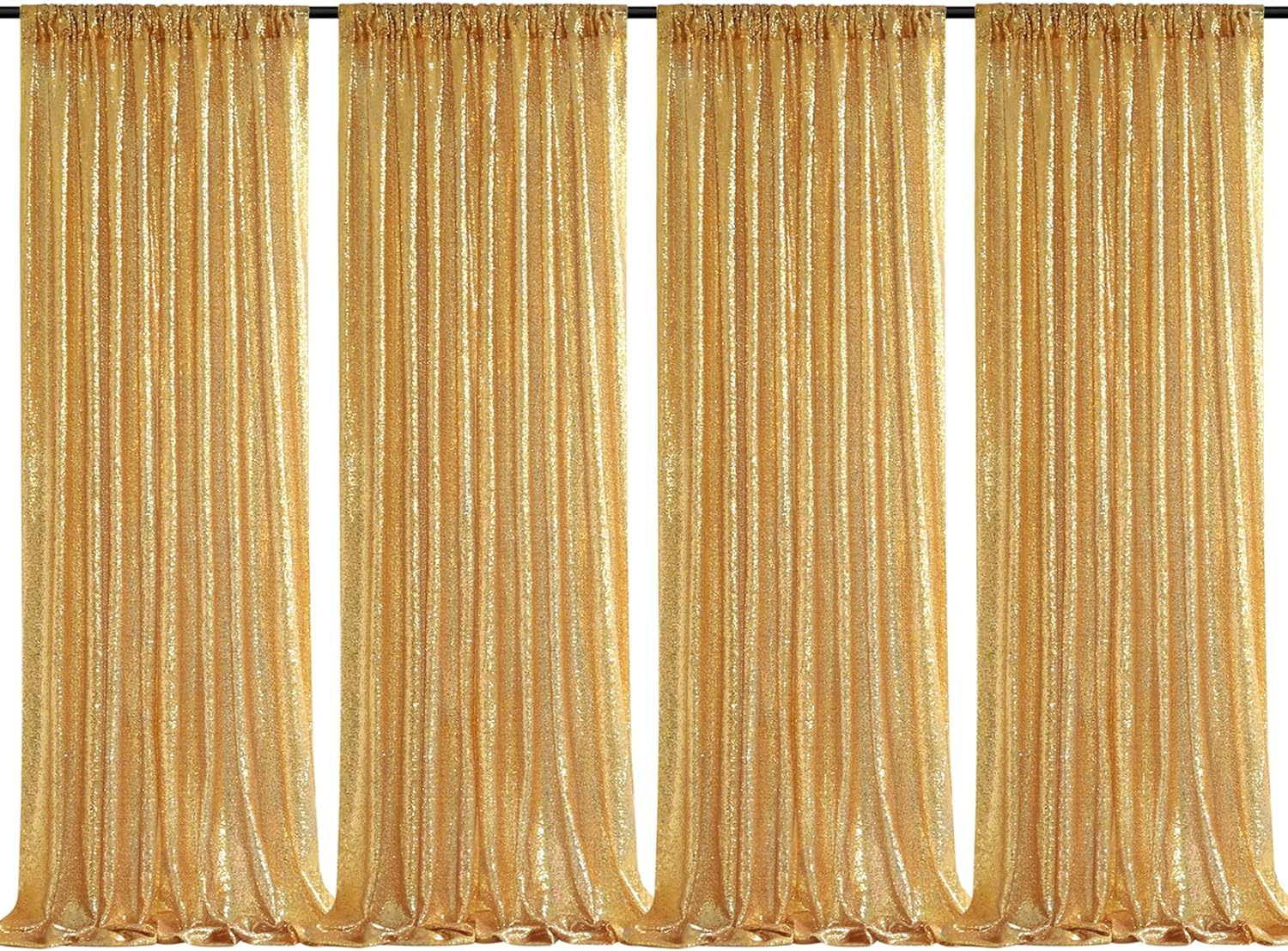 2×8FT-4PCS Gold Sequin Backdro - Sequin Fabric Panel avis et prix