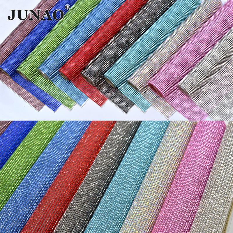 JUNAO 24x40cm Light Peach Self - Hotfix Rhinestone Sheet avis et prix