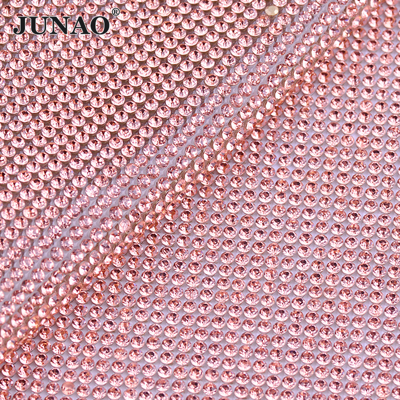 JUNAO 24x40cm Light Peach Self - Hotfix Rhinestone Sheet avis et prix