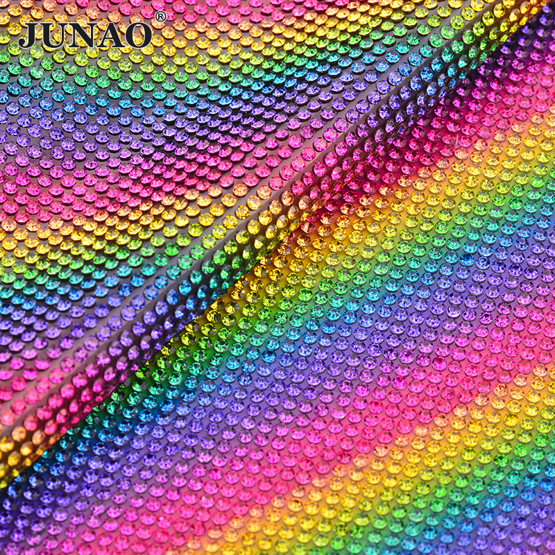 JUNAO 24x40cm Light Peach Self - Hotfix Rhinestone Sheet avis et prix