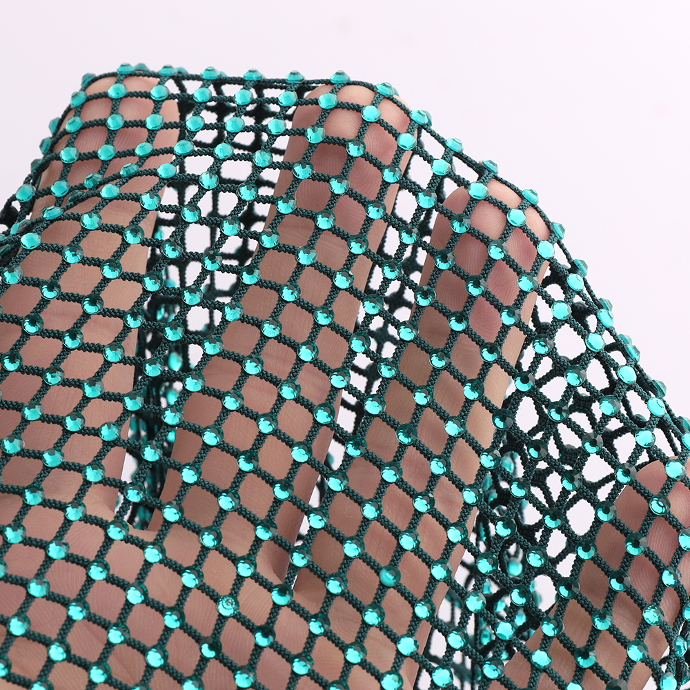 Blue Zircon Rhinestones Mesh A - Crystal Mesh Fabric avis et prix