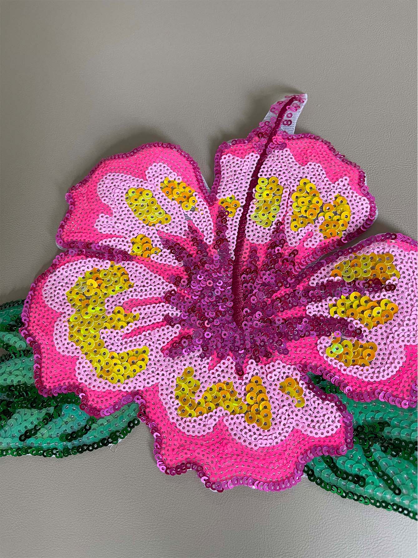 1 Piece 26CM Shining Pink Sequ - Applique Patch Flower avis et prix