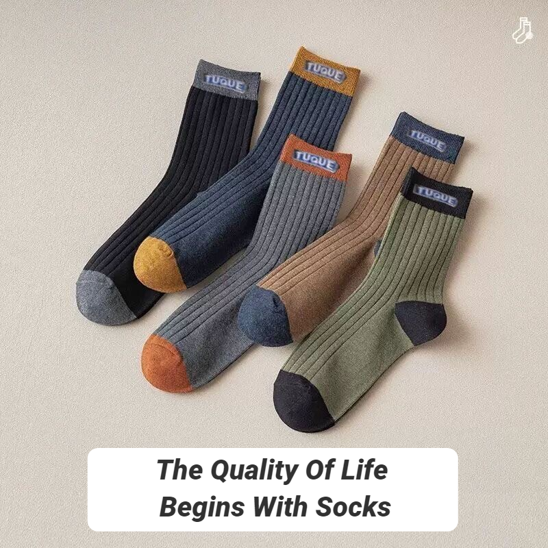 5 Pairs Men's Trendy Color Blo - Embellish Knit avis et prix