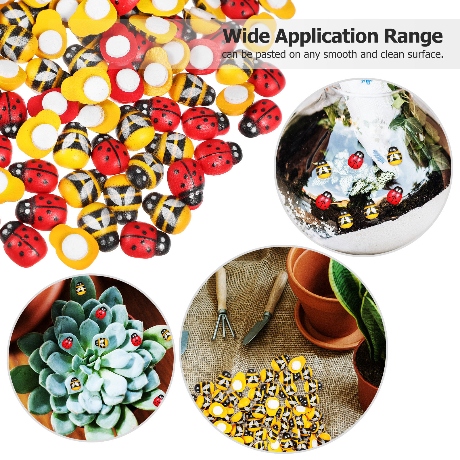 400Pcs Wooden Bee Ladybug Stic - Embellishment Crafts avis et prix