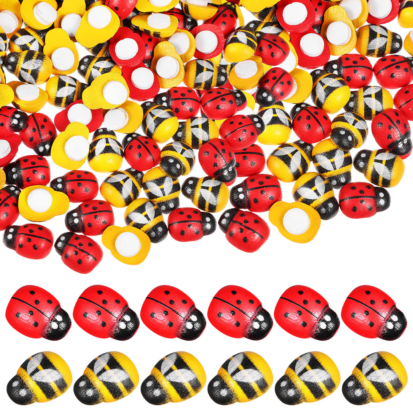 400Pcs Wooden Bee Ladybug Stic - Embellishment Crafts avis et prix
