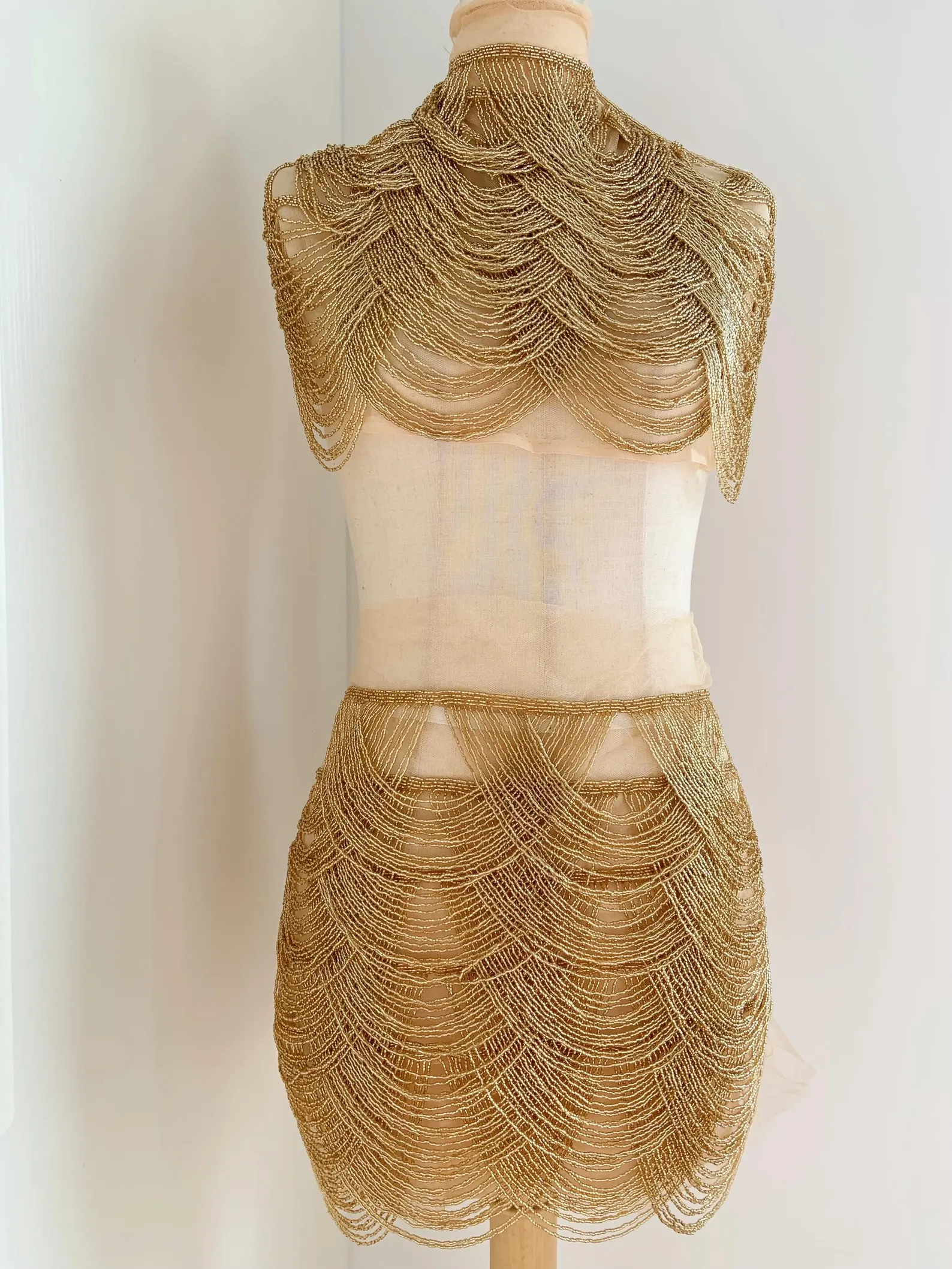 Silver Chains Cape Fabric, Bea - Beaded Trim Fringe avis et prix