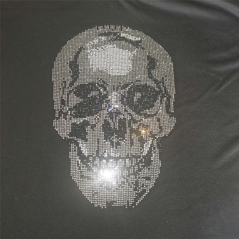 Skull Patch,Iron On Transfers  - Hotfix Rhinestone Sheet avis et prix