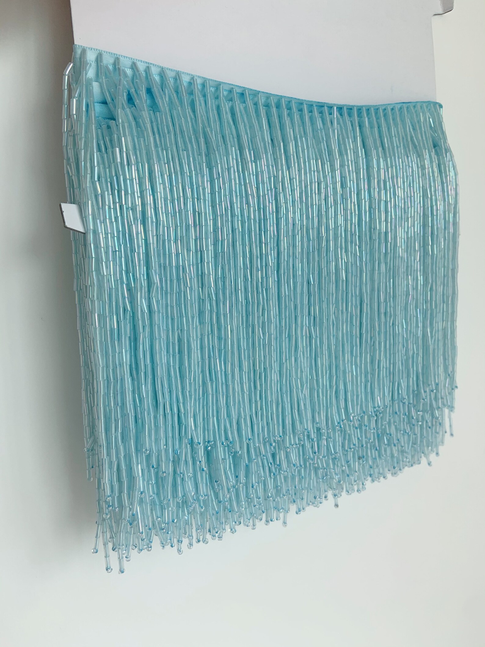 1 Yard Light Blue Bead Fringe  - Beaded Trim Fringe avis et prix