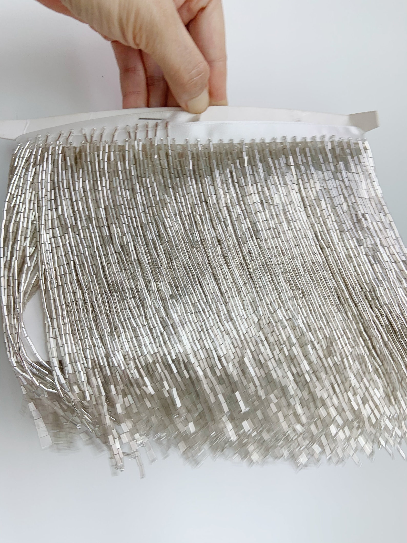 1 Yard Light Blue Bead Fringe  - Beaded Trim Fringe avis et prix