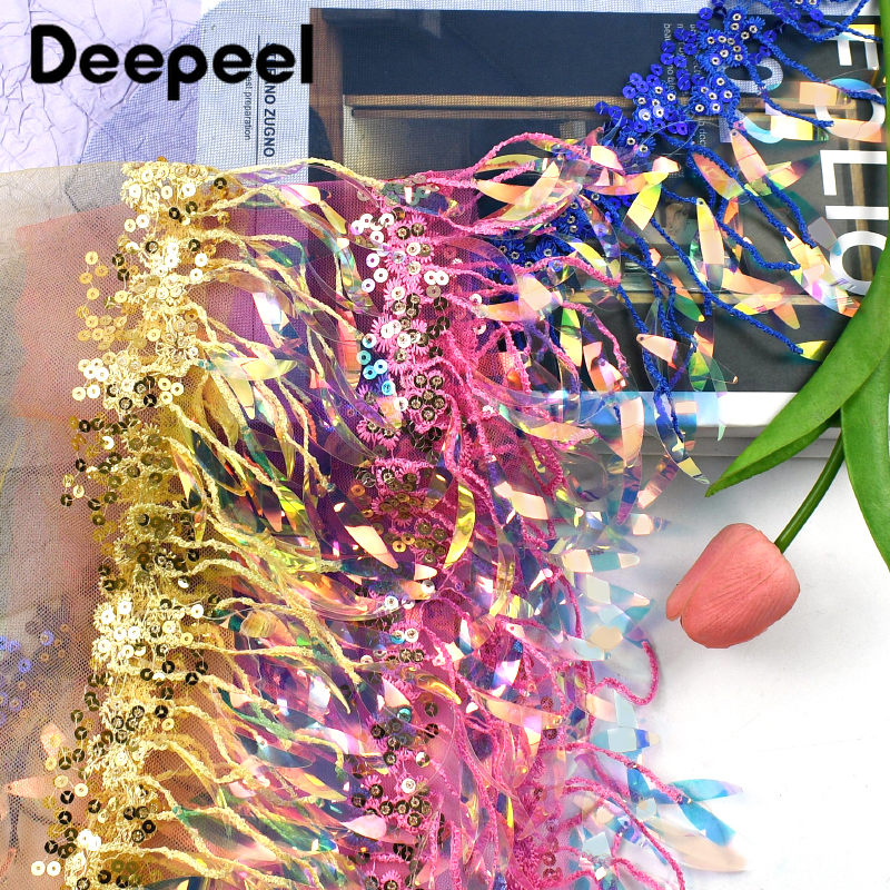 2/5/10Yards 15cm Sequins Bead  - Beaded Trim Fringe avis et prix