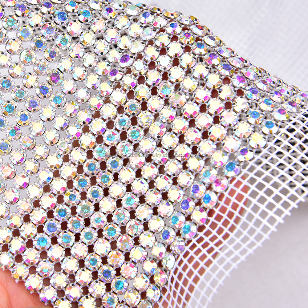 24 Rows Crystal AB Color Bling - Crystal Mesh Fabric avis et prix