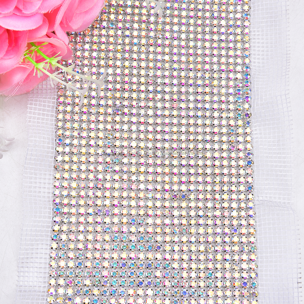 24 Rows Crystal AB Color Bling - Crystal Mesh Fabric avis et prix