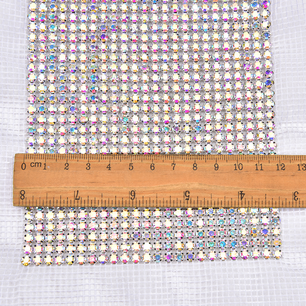 24 Rows Crystal AB Color Bling - Crystal Mesh Fabric avis et prix