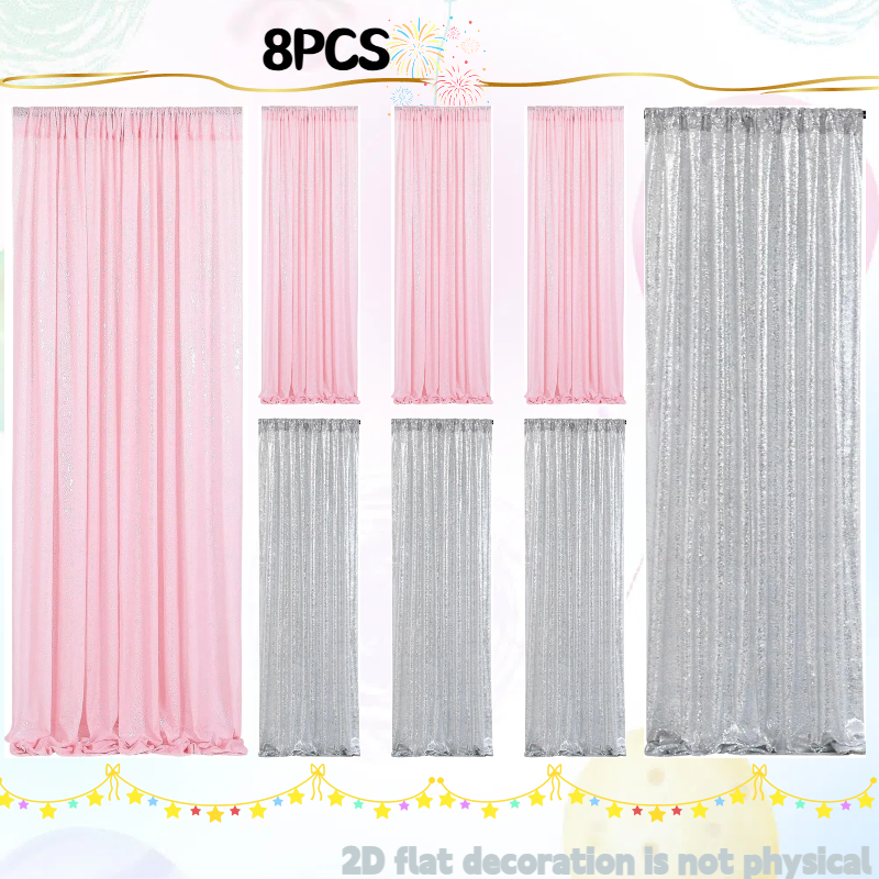 Pink&Silver Sequin Backdrop 2f - Sequin Fabric Panel avis et prix